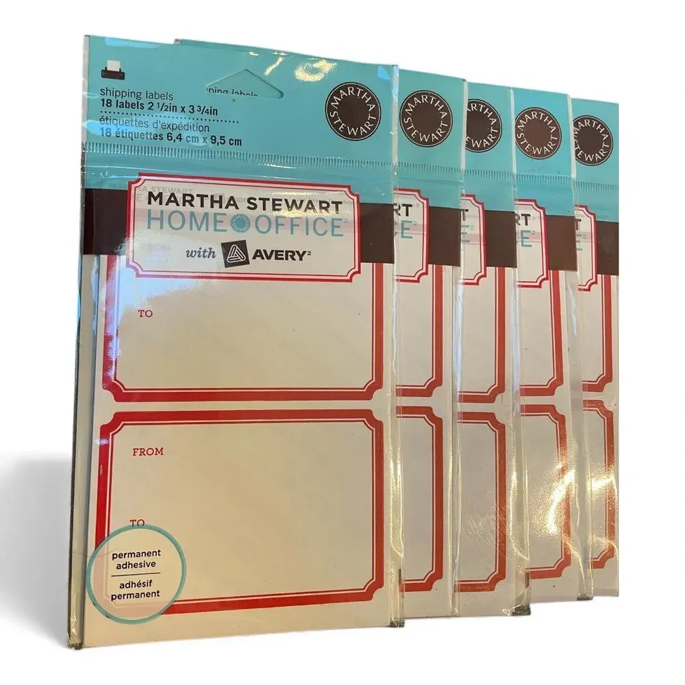 Martha Stewart Avery Red Shipping Labels 72462 Lot 7 Packs 126 Total Labels